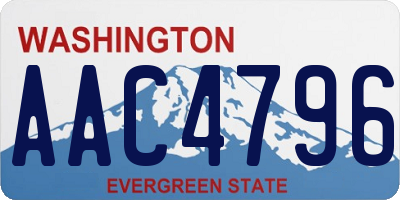 WA license plate AAC4796