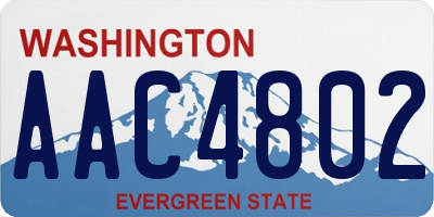 WA license plate AAC4802
