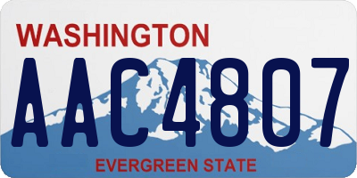 WA license plate AAC4807