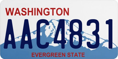 WA license plate AAC4831