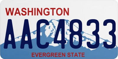 WA license plate AAC4833