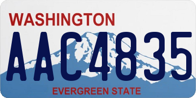 WA license plate AAC4835