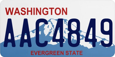 WA license plate AAC4849