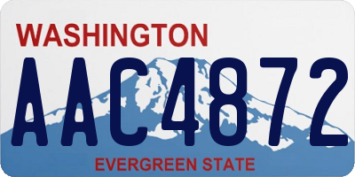 WA license plate AAC4872
