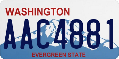 WA license plate AAC4881