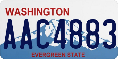 WA license plate AAC4883