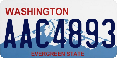 WA license plate AAC4893