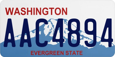 WA license plate AAC4894