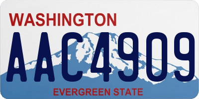 WA license plate AAC4909