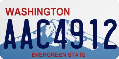 WA license plate AAC4912