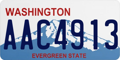 WA license plate AAC4913