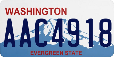 WA license plate AAC4918