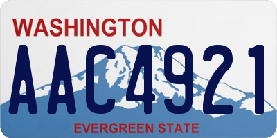 WA license plate AAC4921
