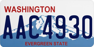WA license plate AAC4930