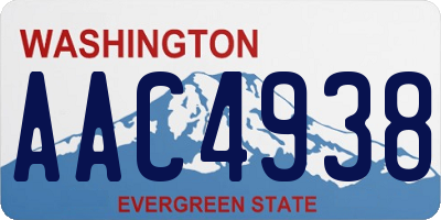 WA license plate AAC4938