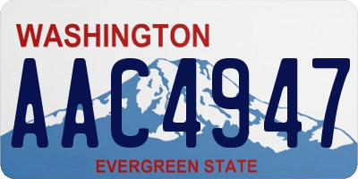 WA license plate AAC4947