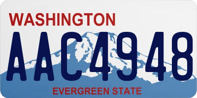 WA license plate AAC4948