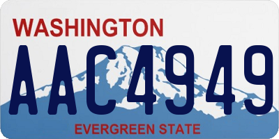 WA license plate AAC4949