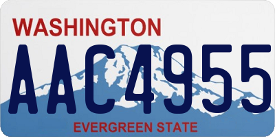 WA license plate AAC4955