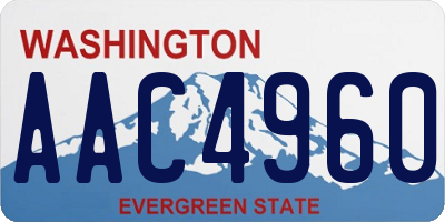WA license plate AAC4960