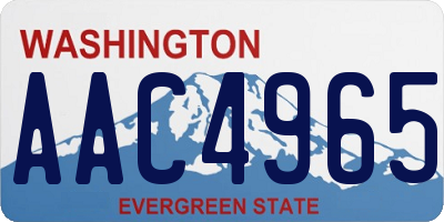 WA license plate AAC4965