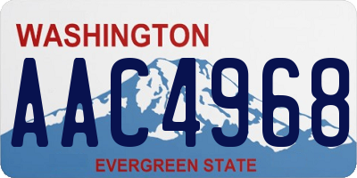 WA license plate AAC4968