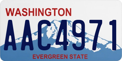 WA license plate AAC4971