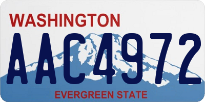 WA license plate AAC4972