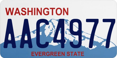 WA license plate AAC4977