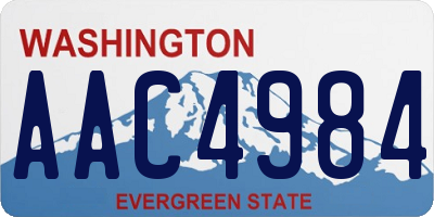 WA license plate AAC4984