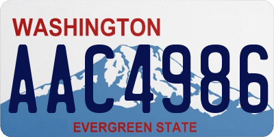 WA license plate AAC4986
