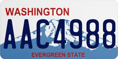 WA license plate AAC4988