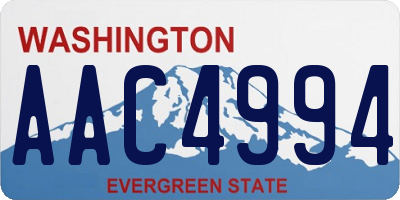 WA license plate AAC4994