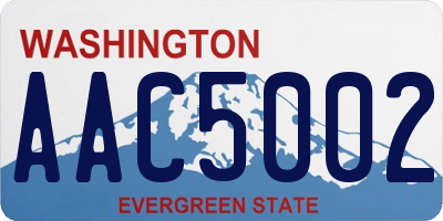 WA license plate AAC5002