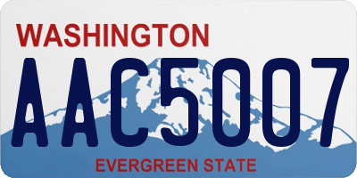 WA license plate AAC5007