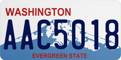 WA license plate AAC5018