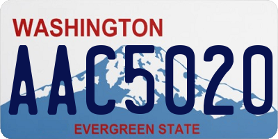WA license plate AAC5020