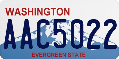 WA license plate AAC5022