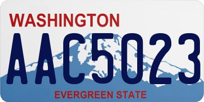 WA license plate AAC5023