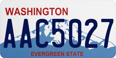 WA license plate AAC5027