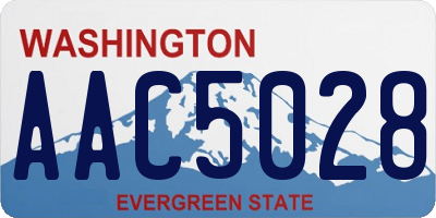 WA license plate AAC5028