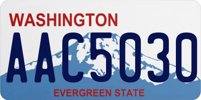 WA license plate AAC5030