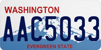 WA license plate AAC5033