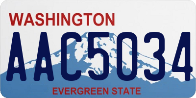 WA license plate AAC5034