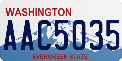 WA license plate AAC5035