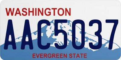 WA license plate AAC5037