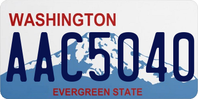 WA license plate AAC5040