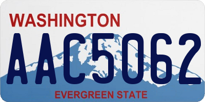 WA license plate AAC5062