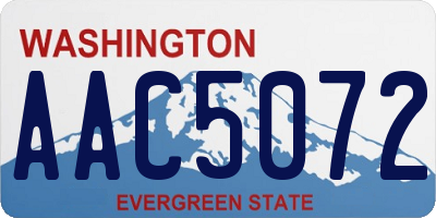 WA license plate AAC5072