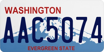 WA license plate AAC5074